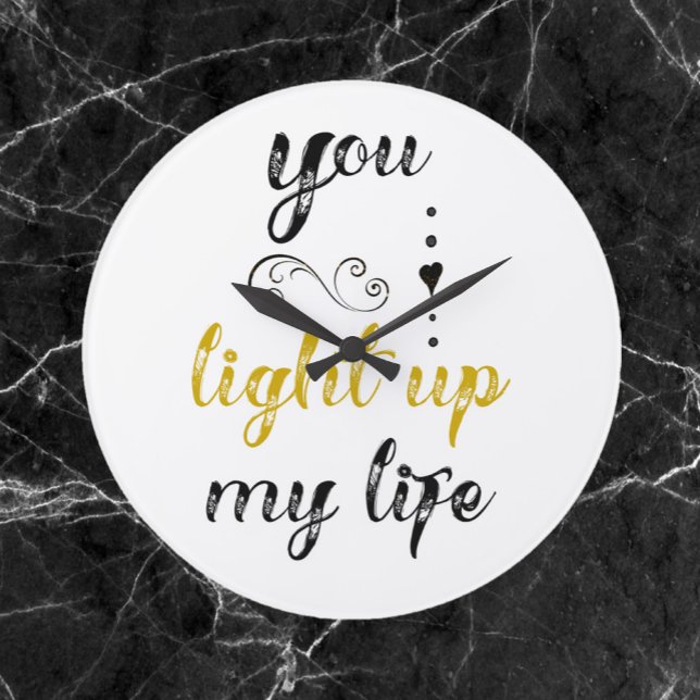 Pretty Romantic You Light Up My Life Large Clock (Creator Uploaded)