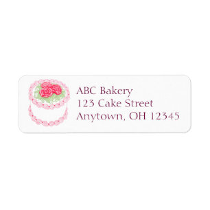 Pretty Rose Frosted Cake Label