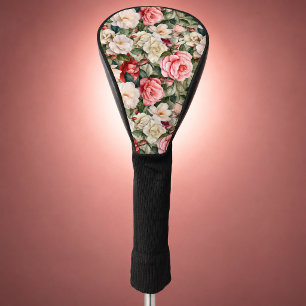 Pretty Rose Garden Patterned Personalised Golf Head Cover