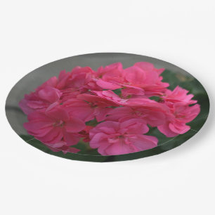 Pretty Rose Geranium Floral Paper Plate