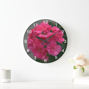 Pretty Rose Geranium Flower Wall Clock