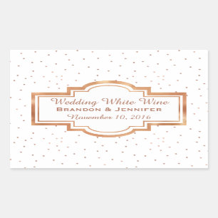 Pretty Rose Gold Custom Wedding Sticker