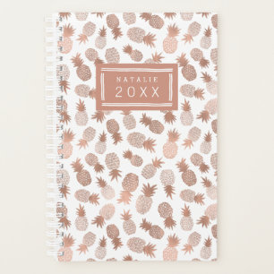 Pretty Rose Gold Pineapple Pattern Planner