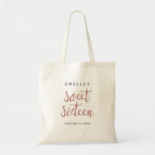 Pretty Rose Gold Sweet Sixteen Tote Bag