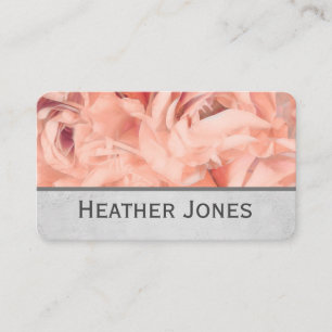 pretty rose petals pink and grey floral business card