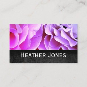 pretty rose petals pink and purple photography business card
