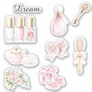 Pretty Rose Pink Floral Nail Polish
