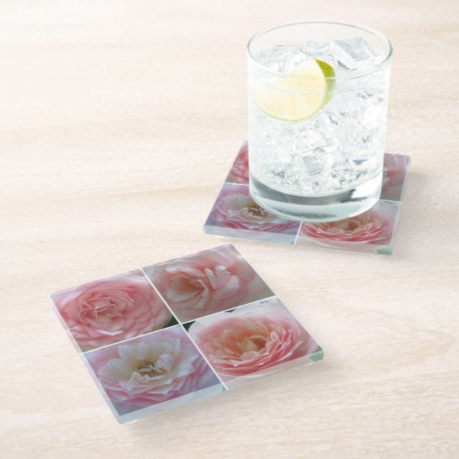 Pretty Roses Glass Coaster (Angled)