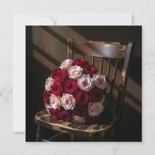 Pretty Roses on a Rustic Chair   Card