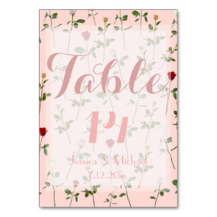 Pretty Roses Table Number