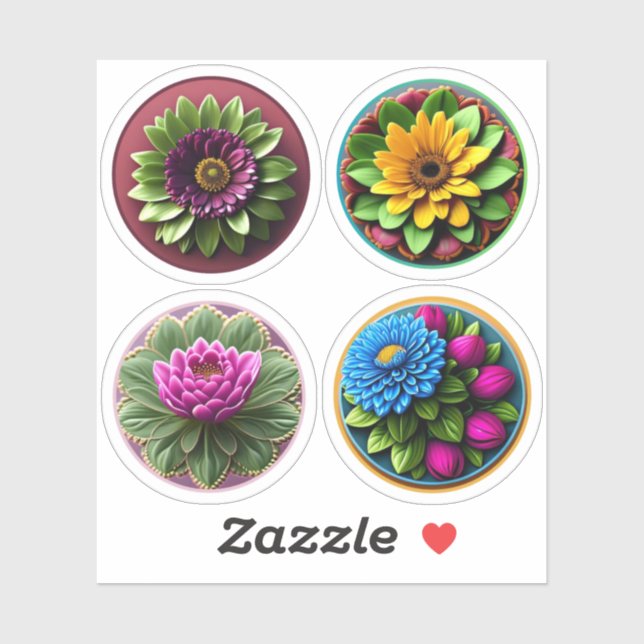 Pretty Round Flower Assortment #2 (Sheet)