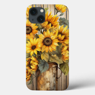 Pretty Rustic Country Sunflowers Floral Flower iPhone 13 Case