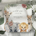Pretty Safari Animals Wild One Baby Girl Shower Paper Plate<br><div class="desc">Celebrate the arrival of a baby girl with PixeliaDesigns' "Wild One Safari Animals" baby shower paper plates, designed to add a touch of adventure to your special occasion. Each plate features adorable watercolor illustrations of cute safari baby animals with pretty watercolor flowers, perfect for a "Little Wild One" theme. These...</div>