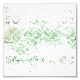 Pretty Sage and White Grunge Abstract Photo Print