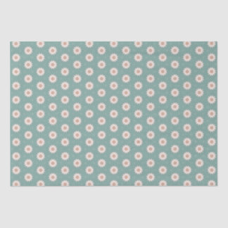 Pretty Sage Green Boho Flower Pattern Tissue Paper