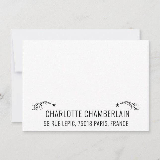 Pretty Sans Serif Name Decorative Shooting Stars  Card (Front)