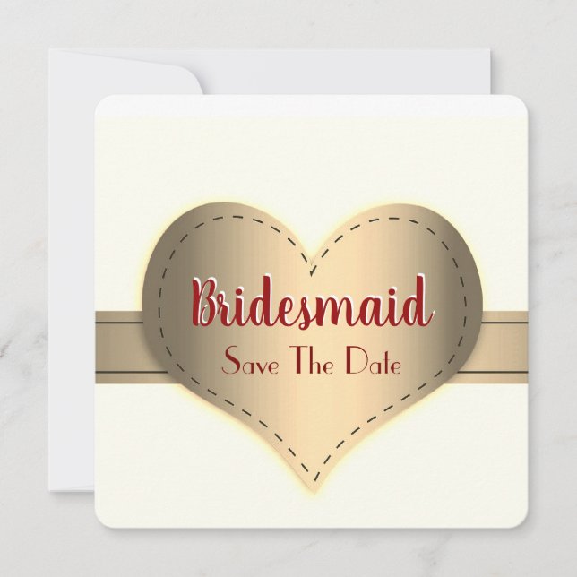 Pretty Save The Date Be My Bridesmaid Invitation (Front)