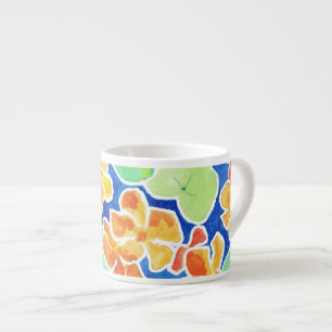 Pretty Scarlet and Yellow Nasturtiums Espresso Mug