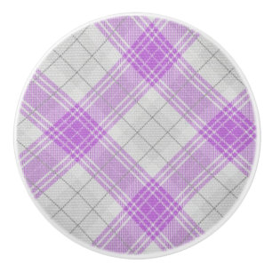 Pretty scottish pattern tartan purple texture ceramic knob