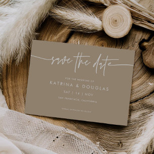 Pretty Script Save The Date Wedding Announcement