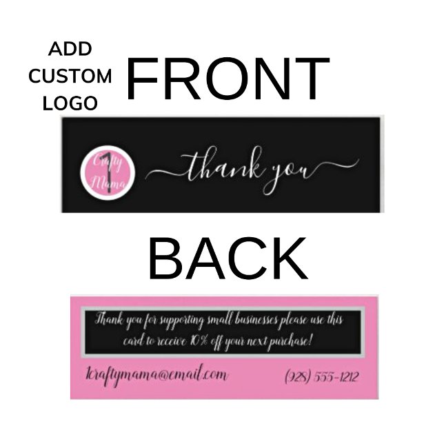 Pretty Script Thank You Insert Business Card (Creator Uploaded)
