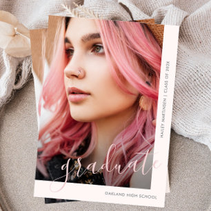 Pretty Script Two Photo Graduation Announcement