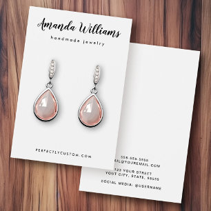 Pretty script white earring display cards