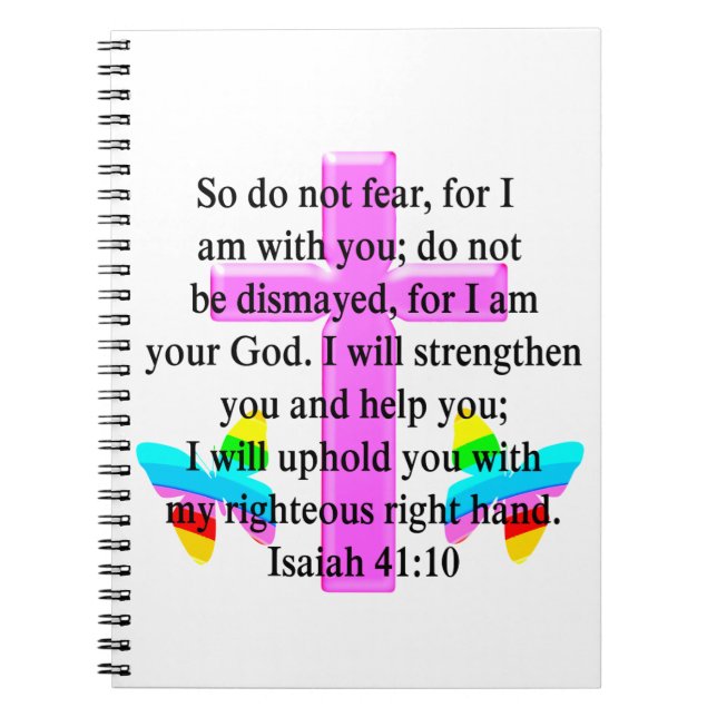PRETTY SCRIPTURE ISAIAH 41:10 DESIGN SPIRAL NOTEBOOK (Front)