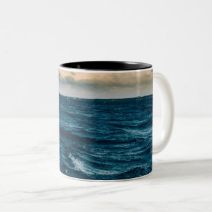 Pretty Sea Landscape Two-Tone Coffee Mug