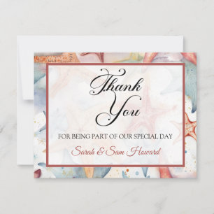 Pretty Seashell Flat Thank You Card