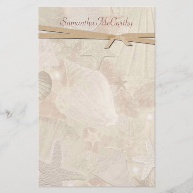 Pretty Seashell Personal Stationery (Front)