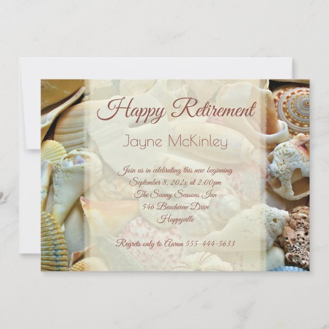 Pretty Seashells Happy Retirement Party Invitation (Front)