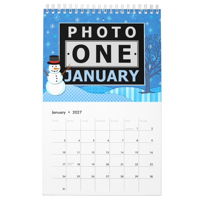 Pretty Seasonal Scenes | Custom Family Photos 2025 Calendar (Jan 2027)