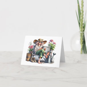 Pretty Senior Lady Note Card