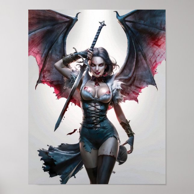 Pretty Sexy Vampire Warrior Poster Art (Front)