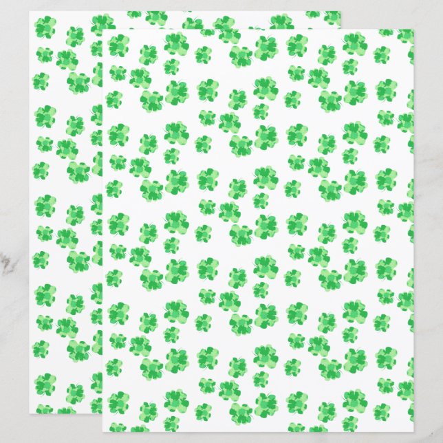 Pretty Shamrock of Shamrocks Pattern Scrapbook (Front/Back)