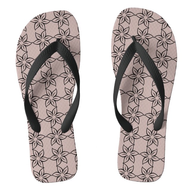 Pretty Shiny Purple Modern Flowery Pattern Jandals (Footbed)