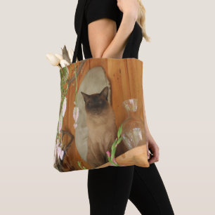Pretty Siamese Cat Animal Tote Bag