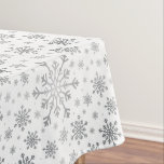 Pretty Silver Christmas Snowflakes on Winter White Tablecloth<br><div class="desc">Mixed sized pretty silver grey (grey) snowflakes are scattered throughout this Christmas seasonal pattern. This cute festive design with a crisp winter white background is sure to please any age and perfect for anyone who likes soft and delicate xmas patterns.</div>