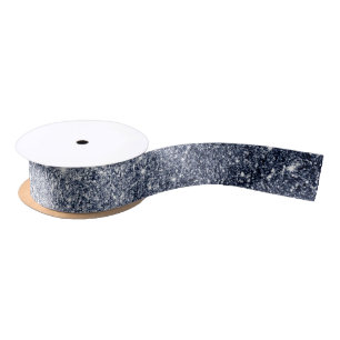 Pretty Silver Gray Glitter Style Design Satin Ribbon