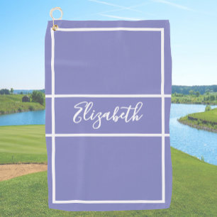 Pretty simple heather blue custom name womens golf towel