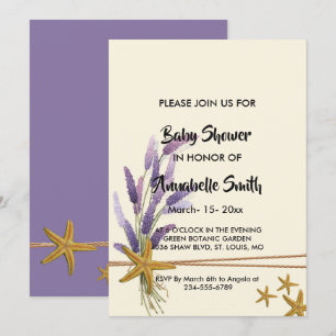 pretty Simple starfish  Baby Shower Invitation