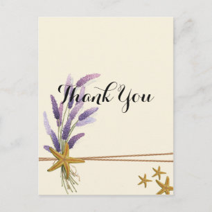 pretty Simple starfish Thank you Postcard