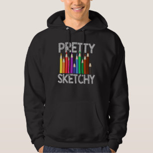 Pretty Sketchy Fun Art Coloured Pencils Artists Hoodie