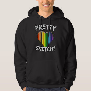 Pretty Sketchy Lover Heart Colour Pencils Artist P Hoodie