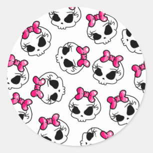Pretty skulls classic round sticker
