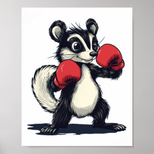 Pretty Skunk Costume With Boxing Mitts  Poster