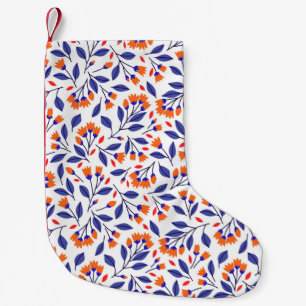Pretty small orange flowers seamless pattern christmas stocking