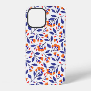 Pretty small orange flowers seamless pattern iPhone 12 case