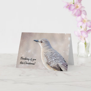 Pretty Snow Bird Art Christmas Holiday Card